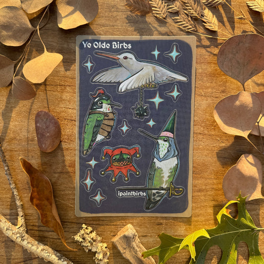 Ye Olde Birbs, Hummingbird Edition || Sticker Sheet