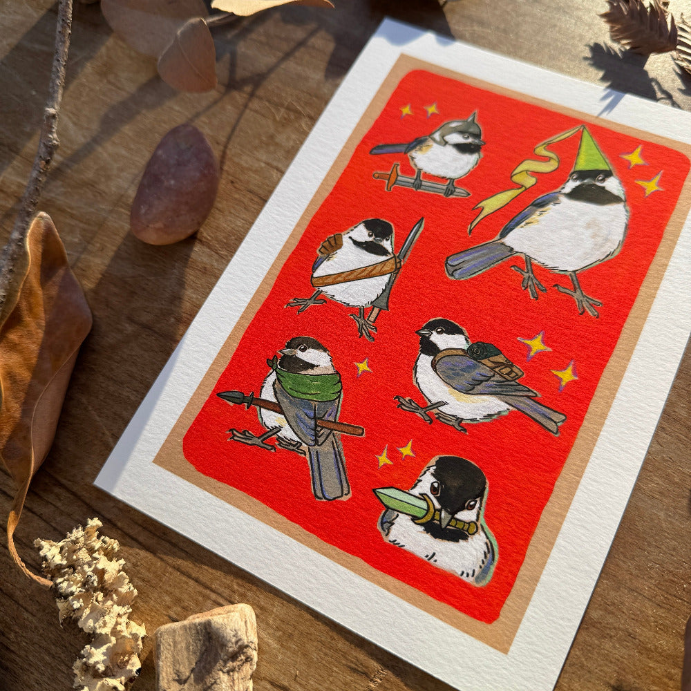 Ye Olde Birbs: Chickadee Edition | Art Print