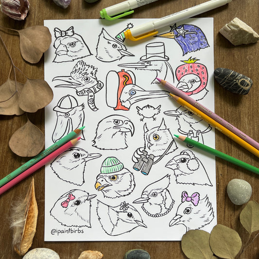 Birb Portraits: Part One | Coloring Page