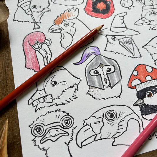 Birb Portraits: Part Two | Coloring Page