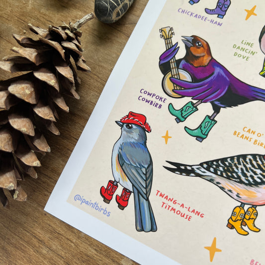 A Guide to Yeehaw Birbs | Art Print