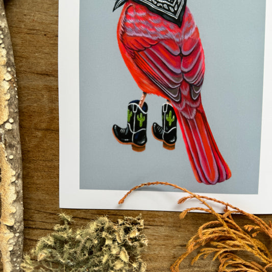 Yeehaw Cardinal Mans | Art Print