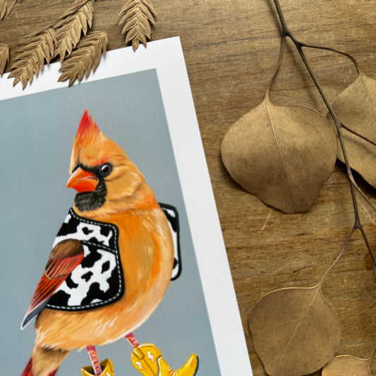 Yeehaw Cardinal Gal | Art Print