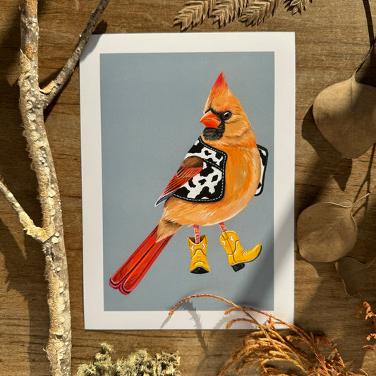 Yeehaw Cardinal Gal | Art Print