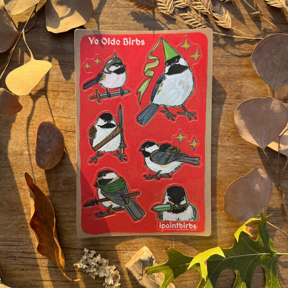 Ye Olde Birbs, Chickadee Edition || Sticker Sheet