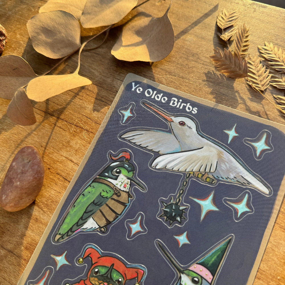 Ye Olde Birbs, Hummingbird Edition || Sticker Sheet
