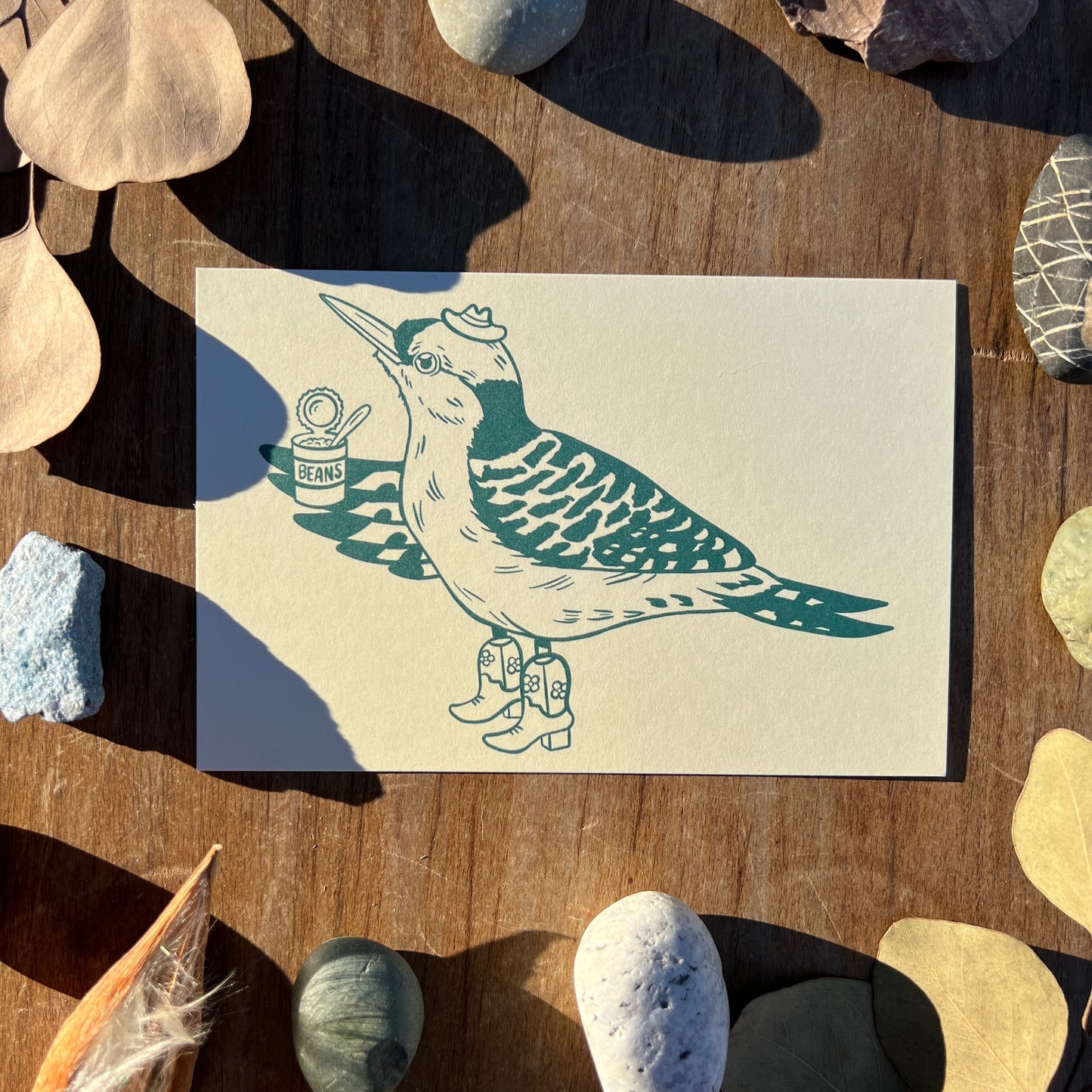 Can o' Beans Woodpecker | Postcard