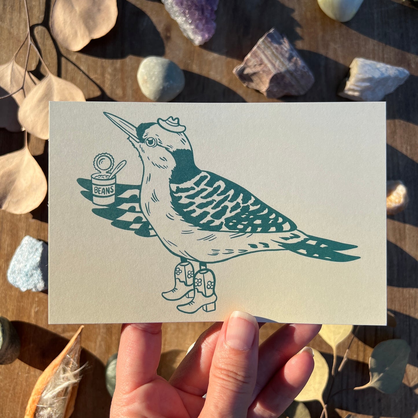 Can o' Beans Woodpecker | Postcard