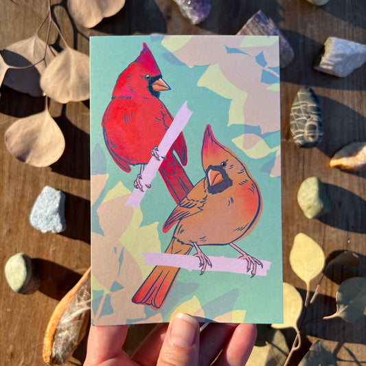 Cardinals in Spring | Postcard