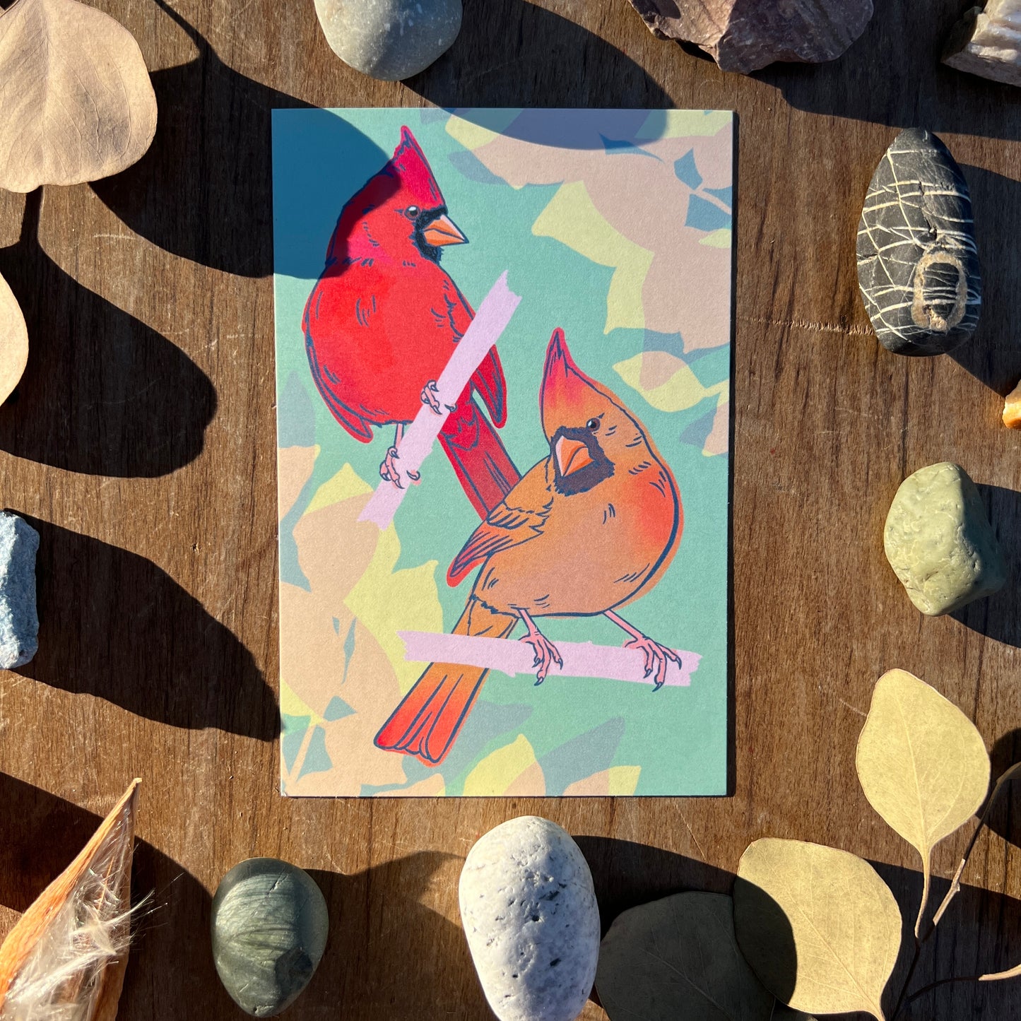 Cardinals in Spring | Postcard