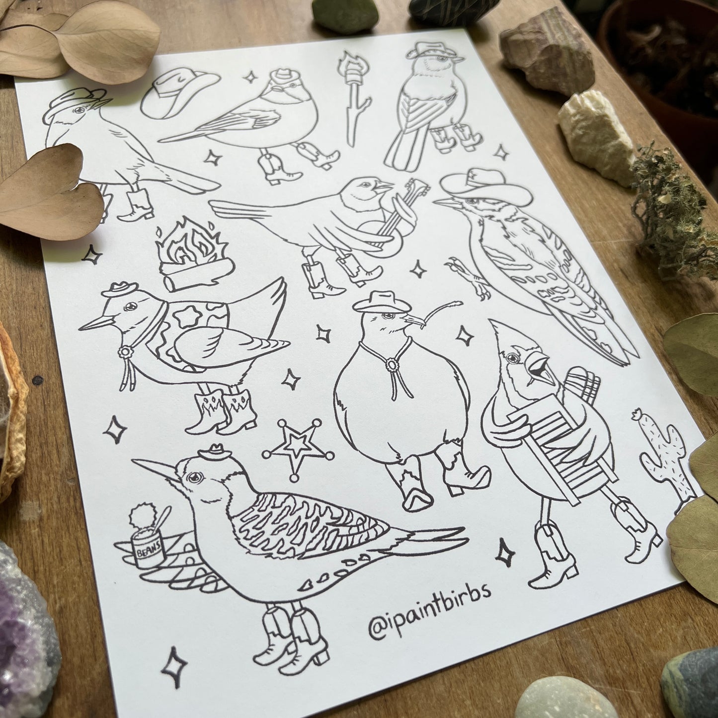 Yeehaw Birbs | Coloring Page