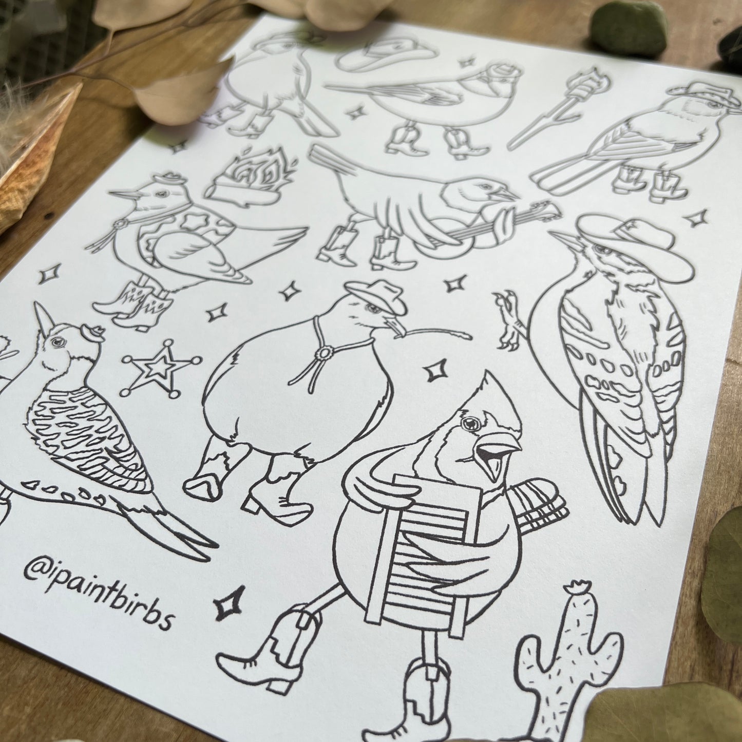 Yeehaw Birbs | Coloring Page