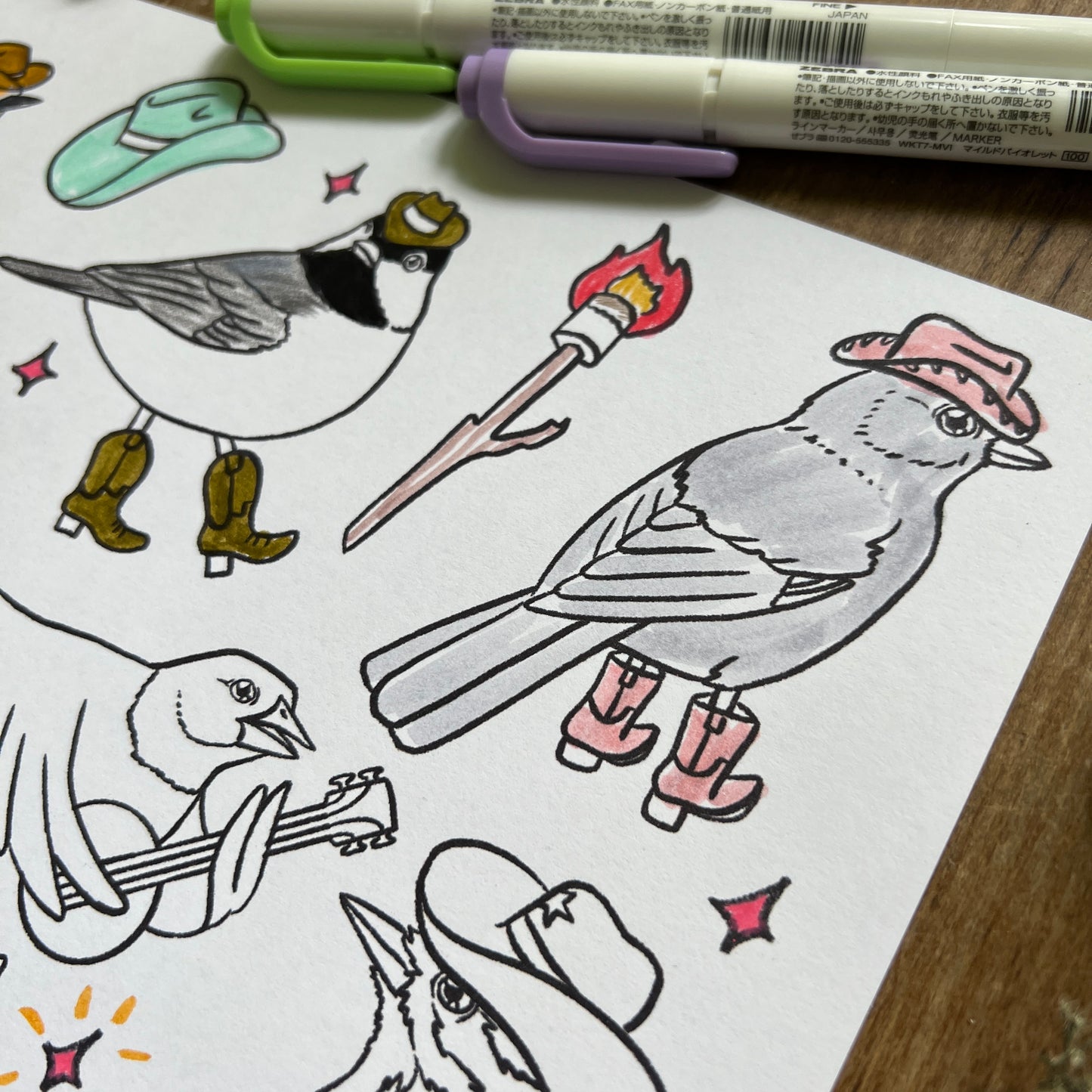 Yeehaw Birbs | Coloring Page