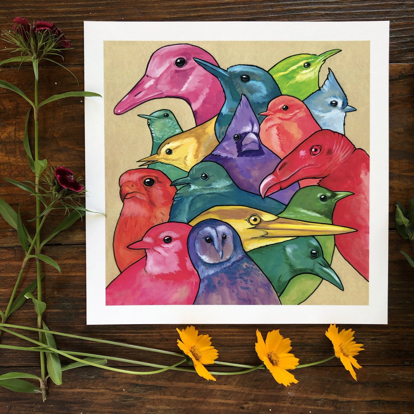 Rainbow of Birds | Art Print